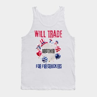 Funny girls 4th Of July Kids Trade Sister For Firecrackers Tank Top